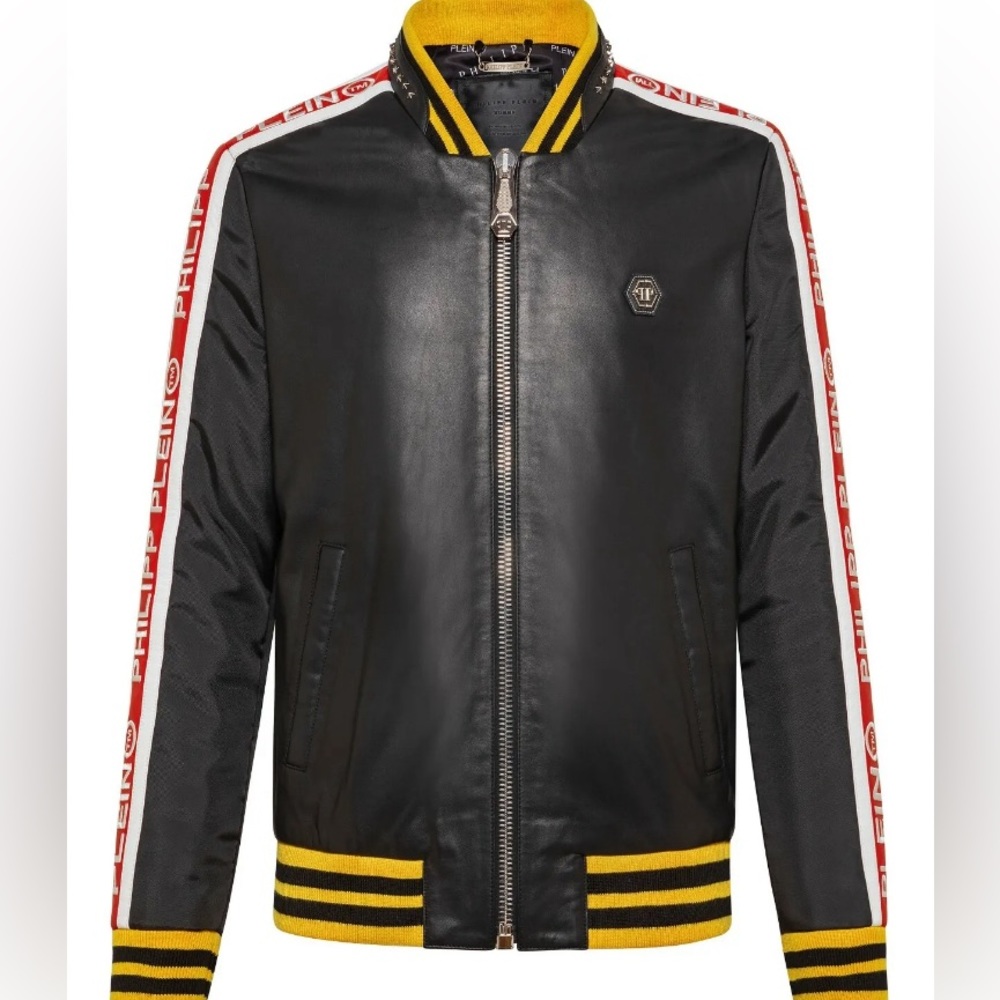 SALE! Philipp Plein Anniversary Lambskin Men's Genuine Leather Jacket, EUC, M!